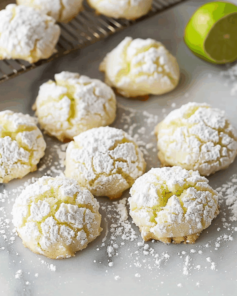 Coconut Key Lime Crinkle Cookies