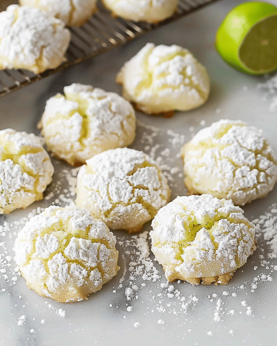 Coconut Key Lime Crinkle Cookies