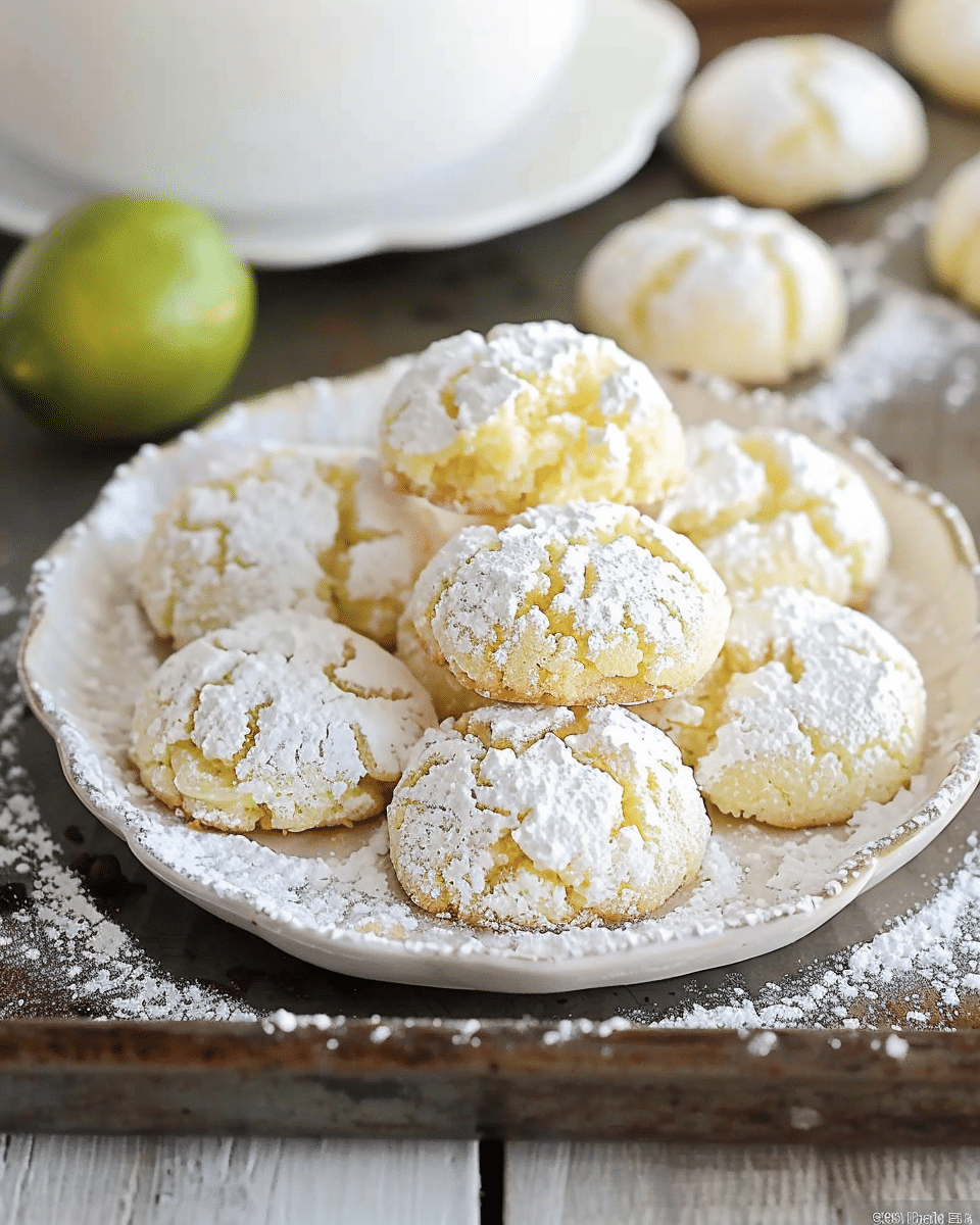Coconut Key Lime Crinkle Cookies