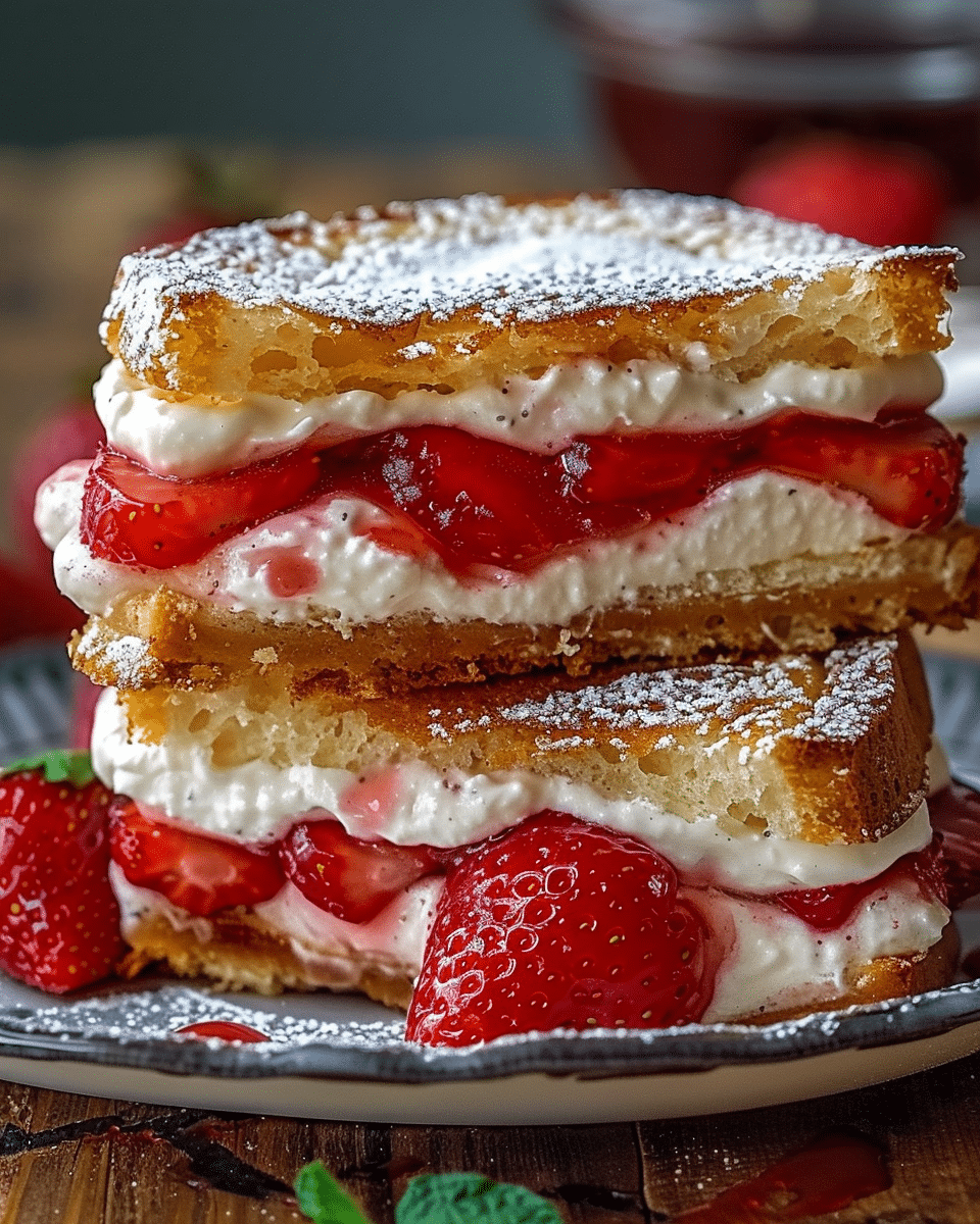 Fried Strawberry Cheesecake Sandwiches Recipe