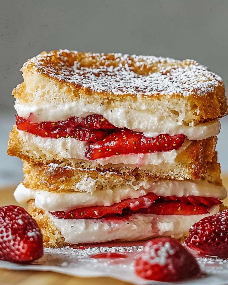 Fried Strawberry Cheesecake Sandwiches Recipe