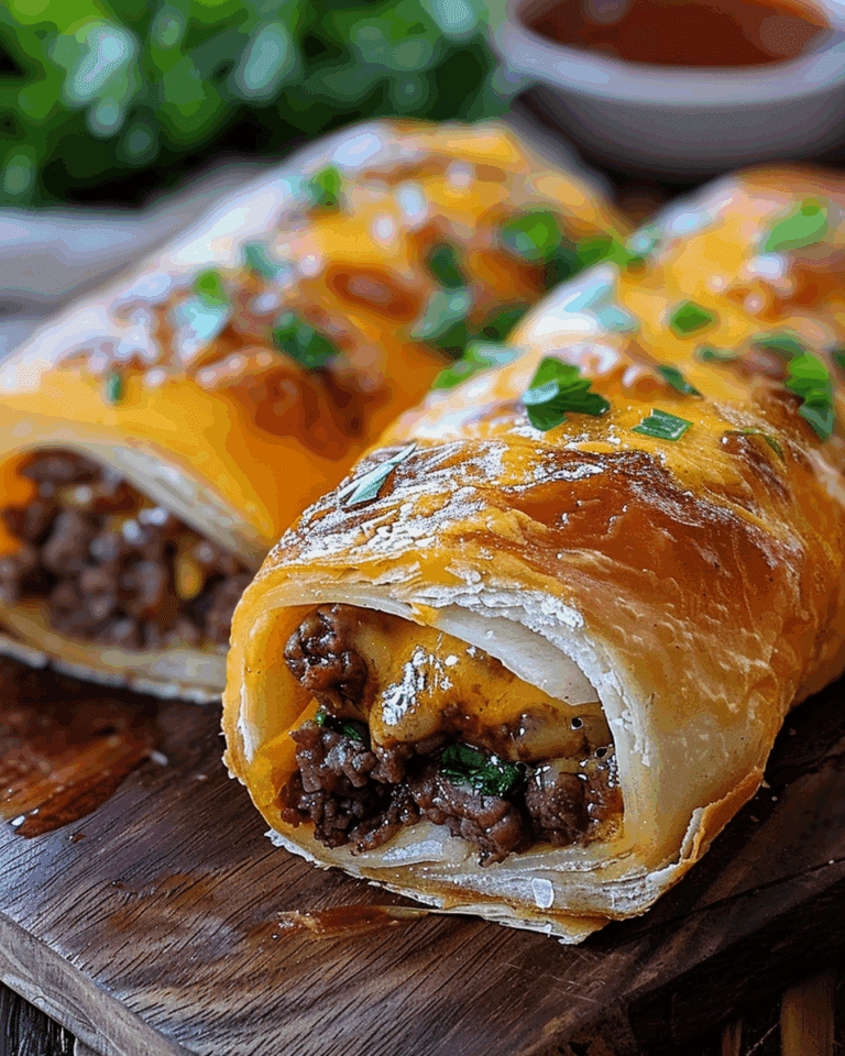 Easy Garlic Butter Beef Cheeseburger Rollups Recipe