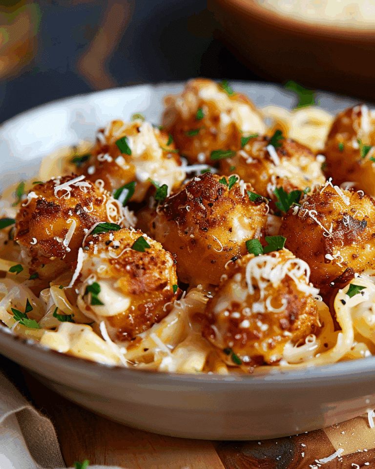 Garlic Butter Chicken Bites with Creamy Parmesan Pasta Recipe