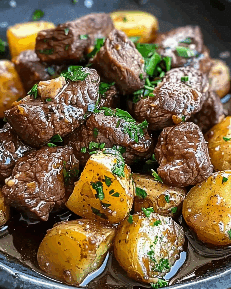 Garlic Butter Beef Bites with Potatoes
