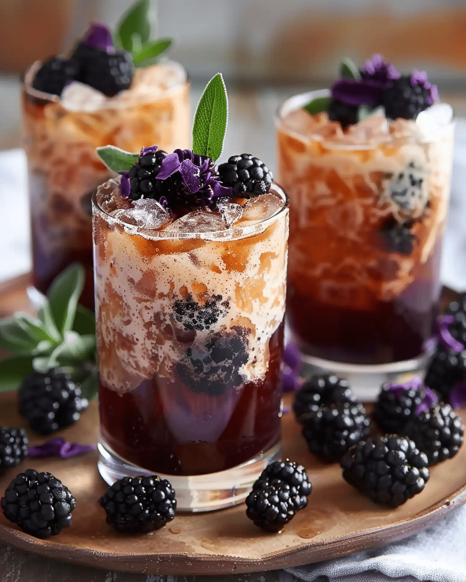 Blackberry Sage Iced Tea Latte Recipe