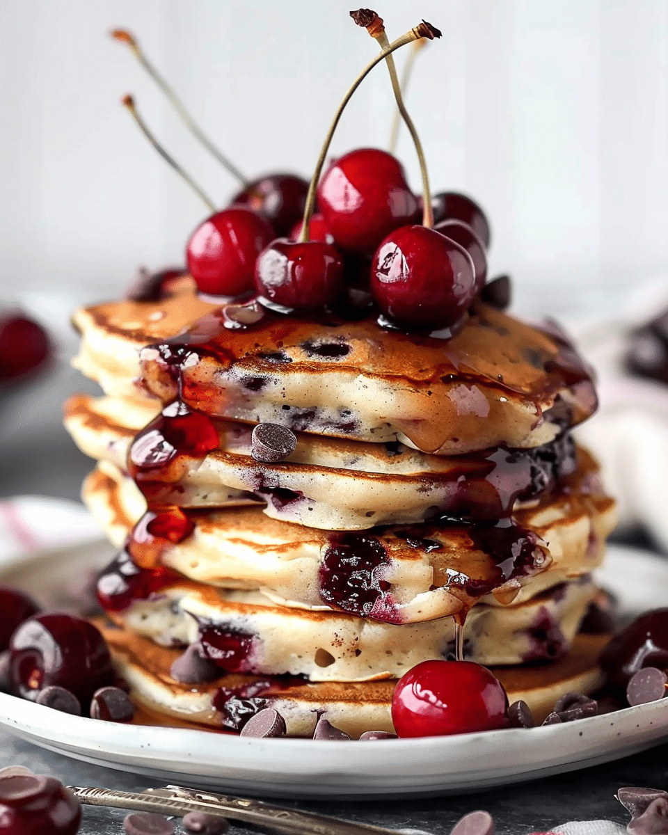 Cherry Chocolate Chip Pancakes