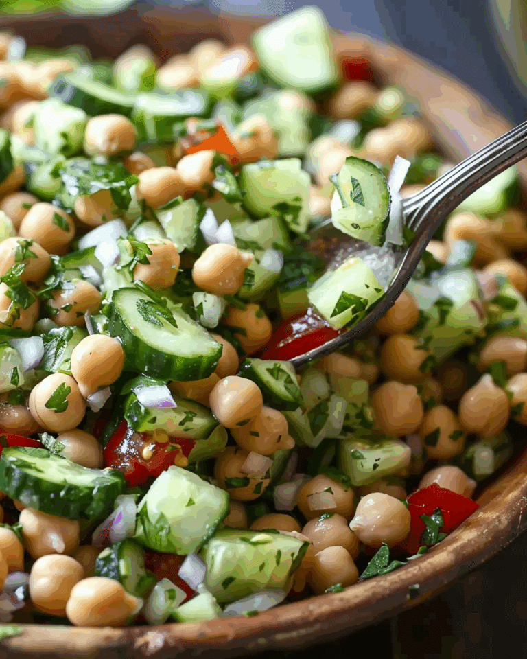 Easy Chickpea Cucumber Salad with Feta and Tomatoes