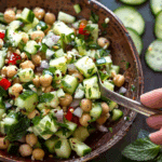 Easy Chickpea Cucumber Salad with Feta and Tomatoes