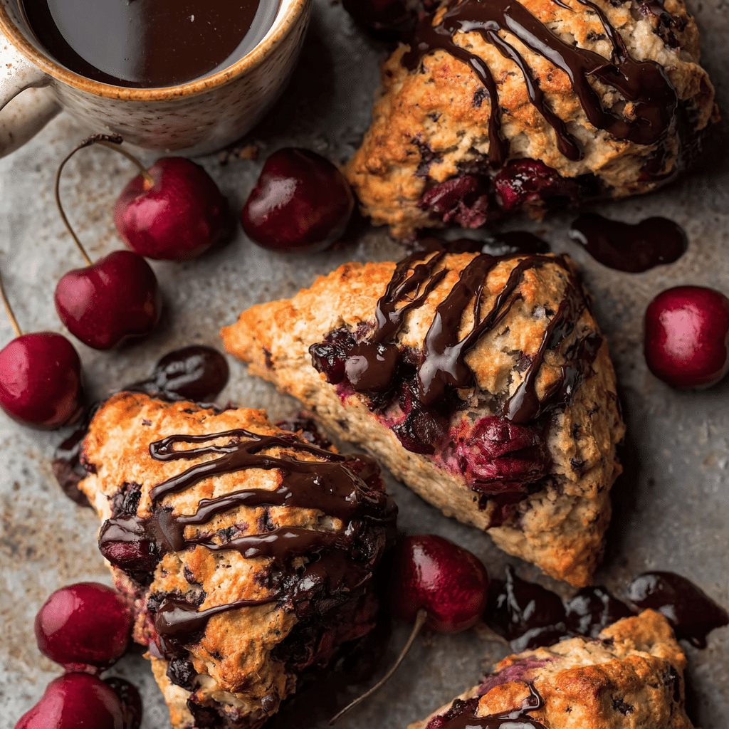 Chocolate Covered Cherry Scones