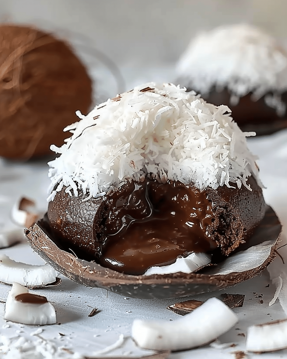 Coconut Dome with Chocolate Spread