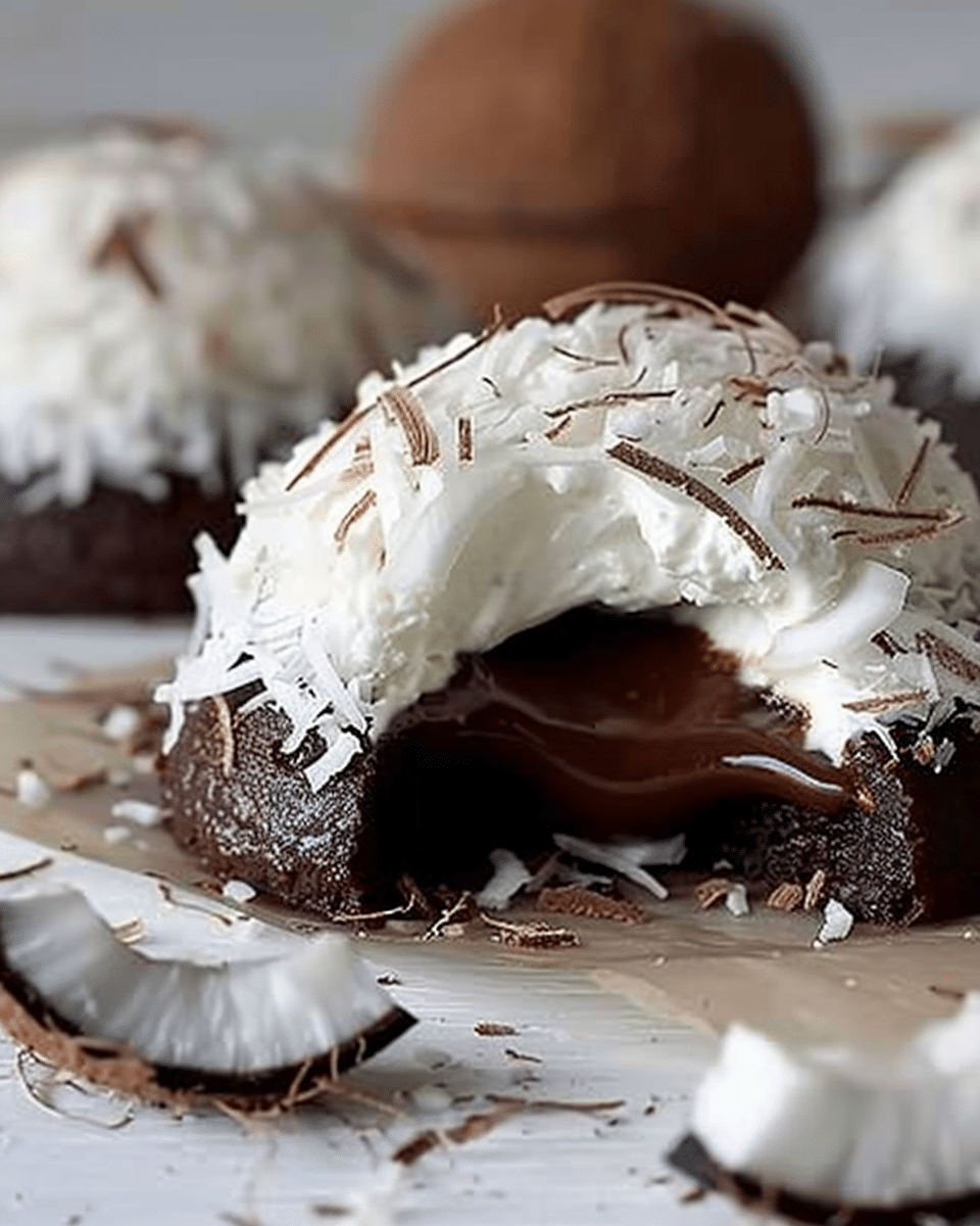 Coconut Dome with Chocolate Spread