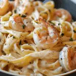 Creamy Shrimp Fettuccine Pasta with Homemade Alfredo Sauce