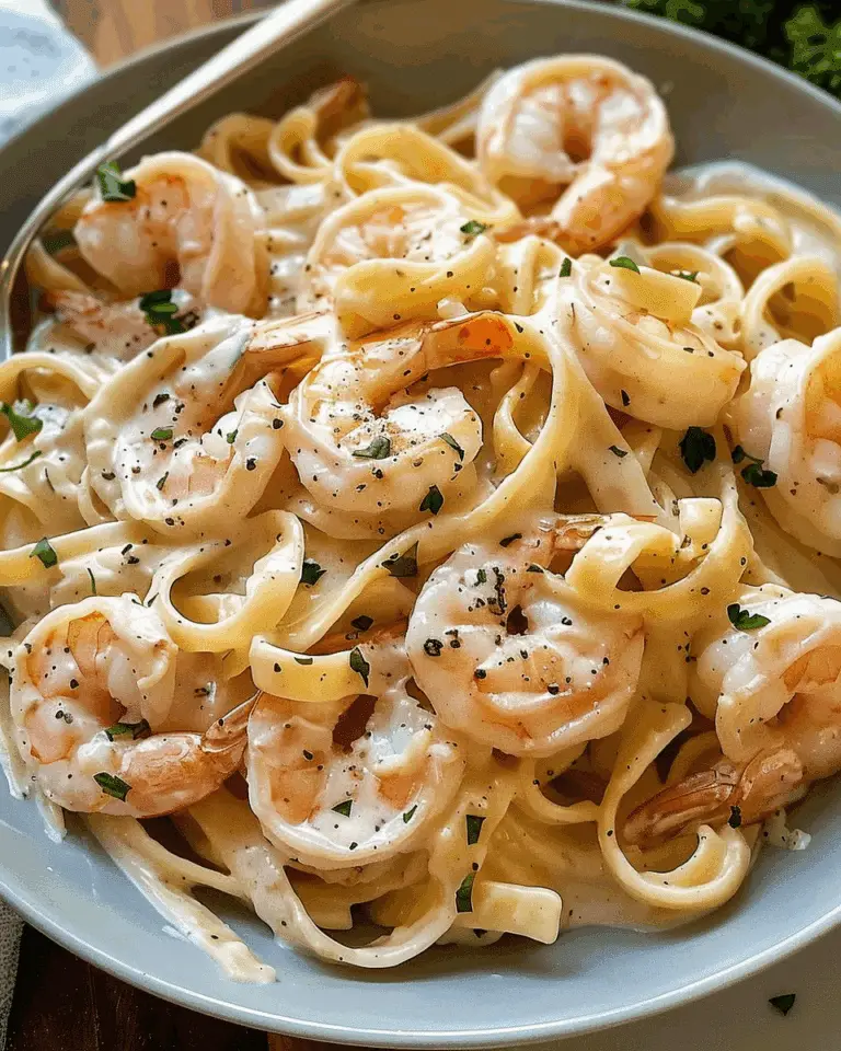 Creamy Shrimp Fettuccine Pasta with Homemade Alfredo Sauce