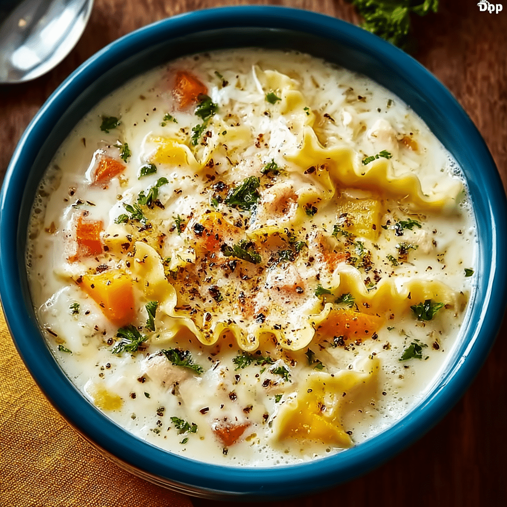 Creamy White Lasagna Soup