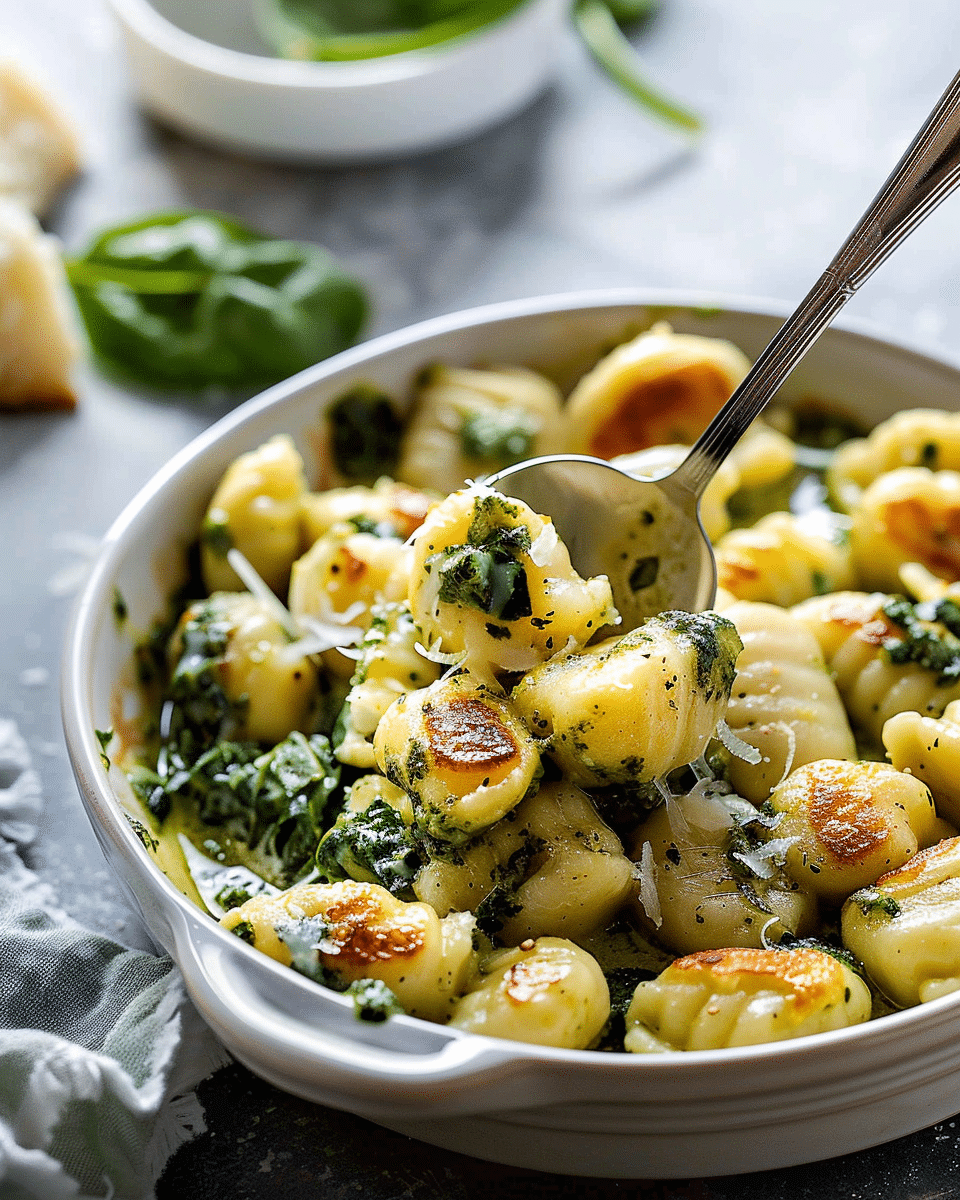 Creamy Pesto Gnocchi With Spinach And Artichokes
