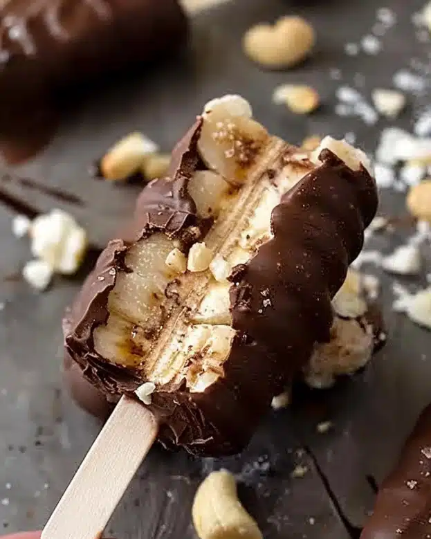 Frozen Snickers Banana Pops (Vegan & Gluten Free)