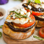 Grilled Eggplant Open Faced Sandwiches
