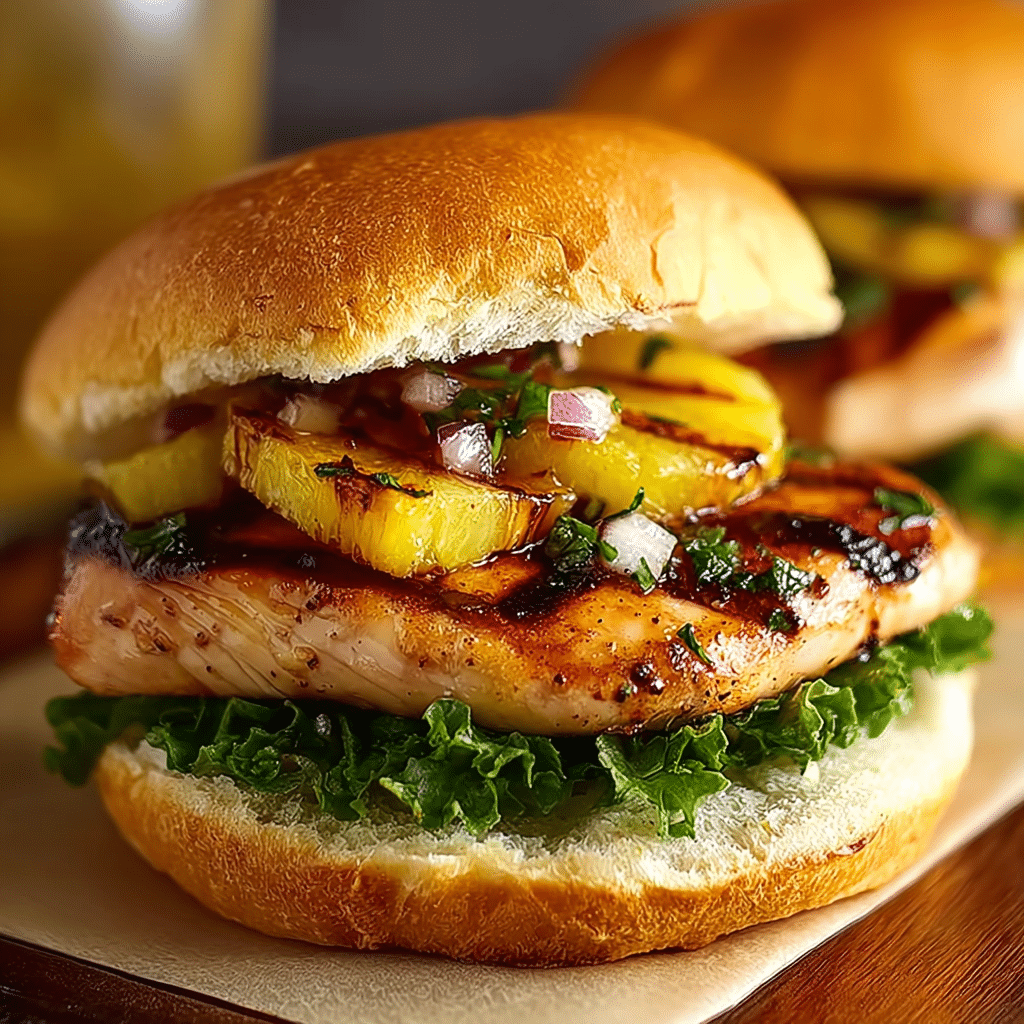 Grilled Hawaiian Chicken Sandwiches