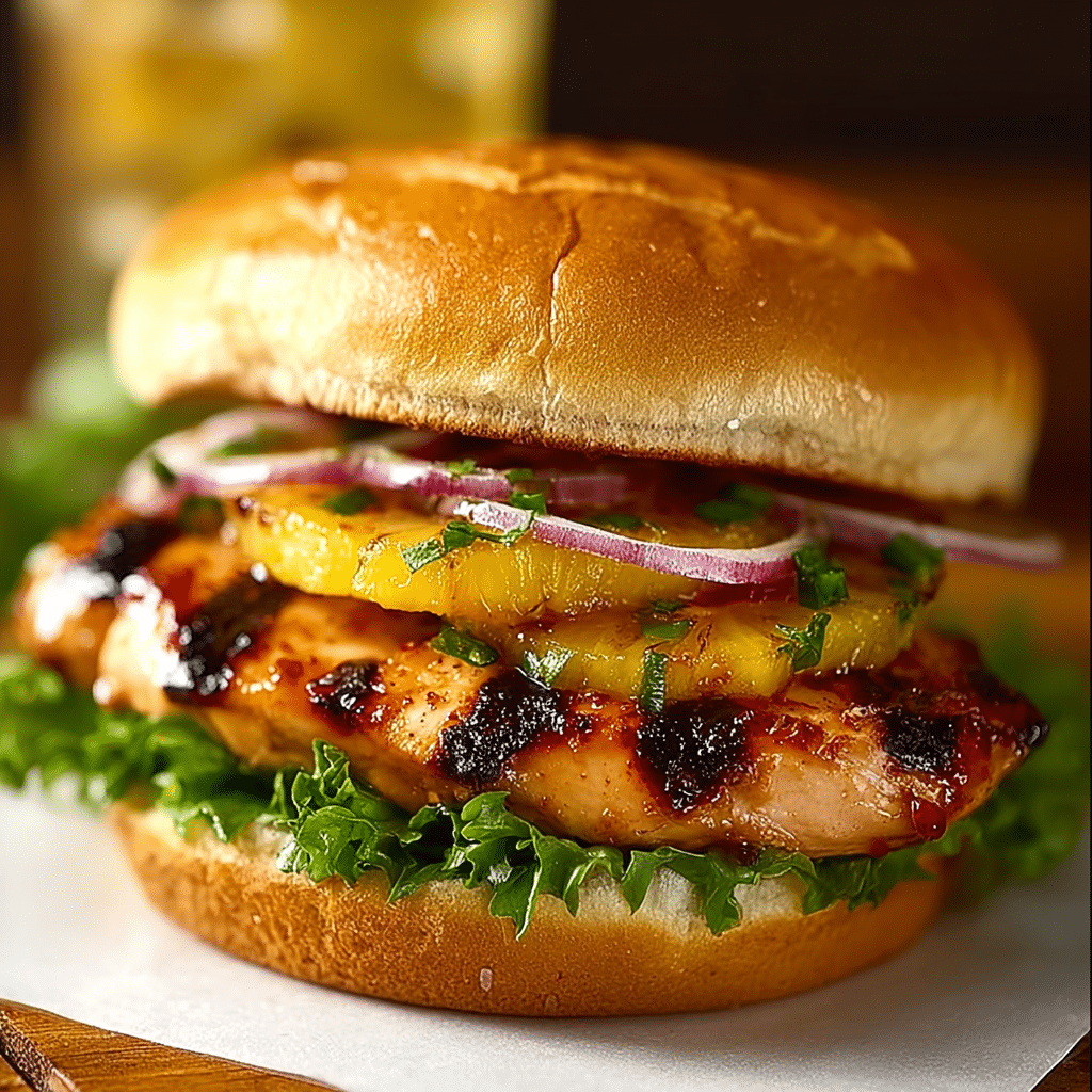 Grilled Hawaiian Chicken Sandwiches