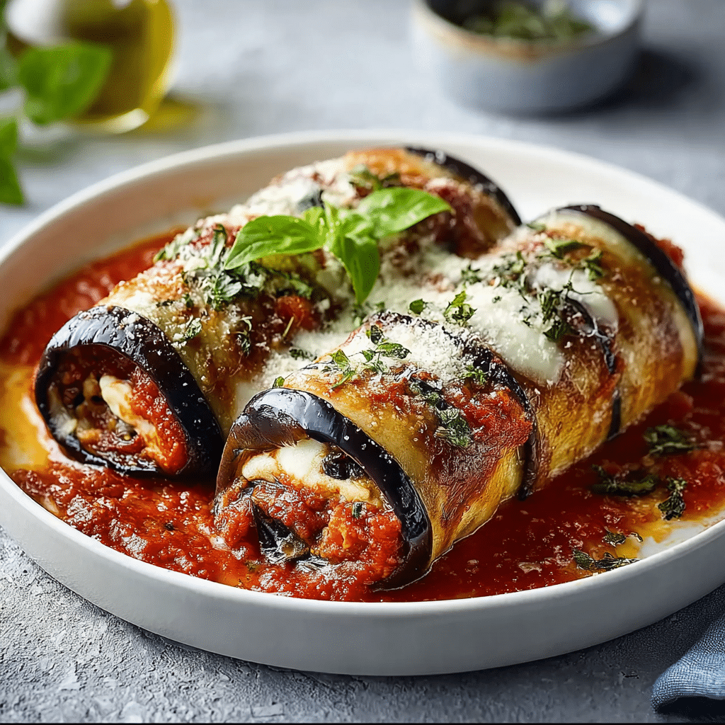 Vegetarian Aubergine Rollatini