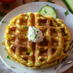 Keto Cheddar Zucchini Waffles