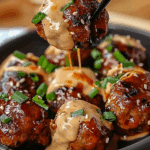 Korean BBQ Meatballs with Spicy Mayo Dip