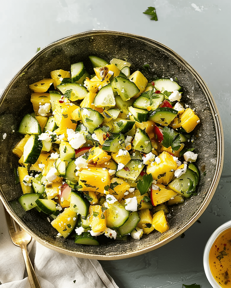 Pineapple Cucumber Salad With Feta