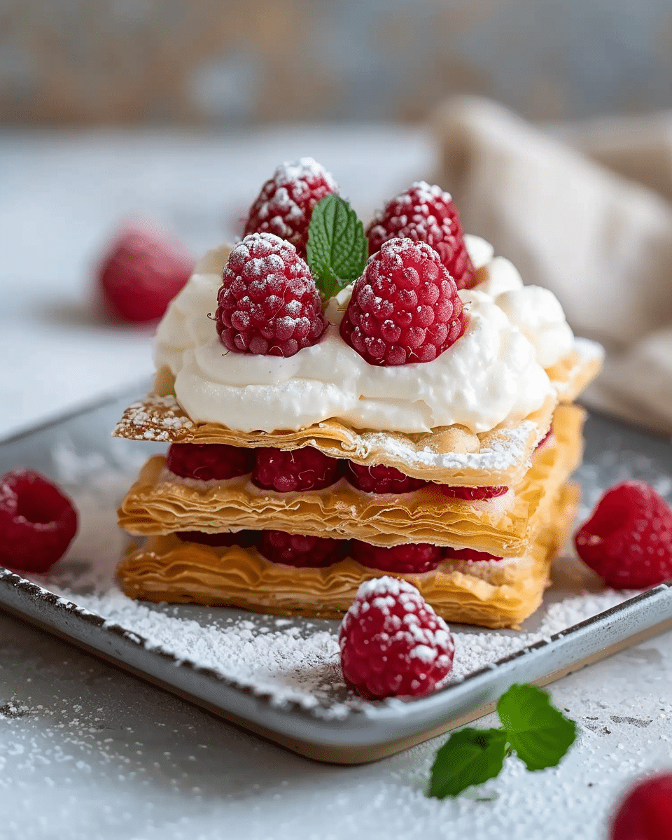 Raspberry Mille‑Feuille Cookies