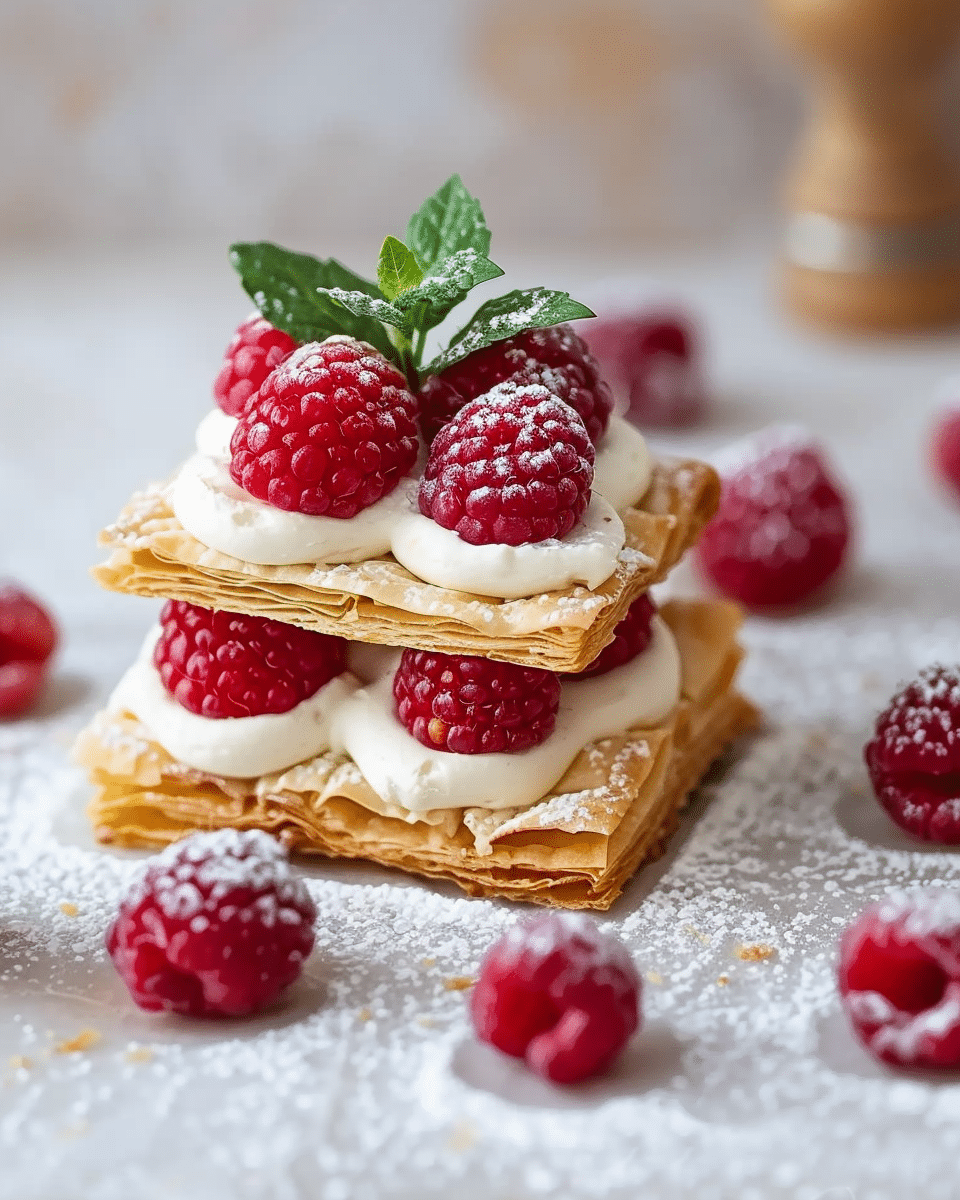 Raspberry Mille‑Feuille Cookies