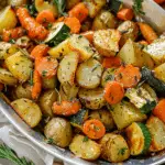 Garlic Herb Roasted Potatoes, Carrots and Zucchini
