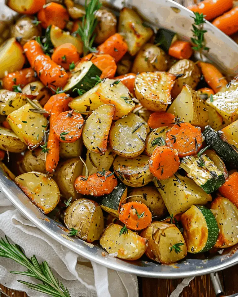 Garlic Herb Roasted Potatoes, Carrots and Zucchini