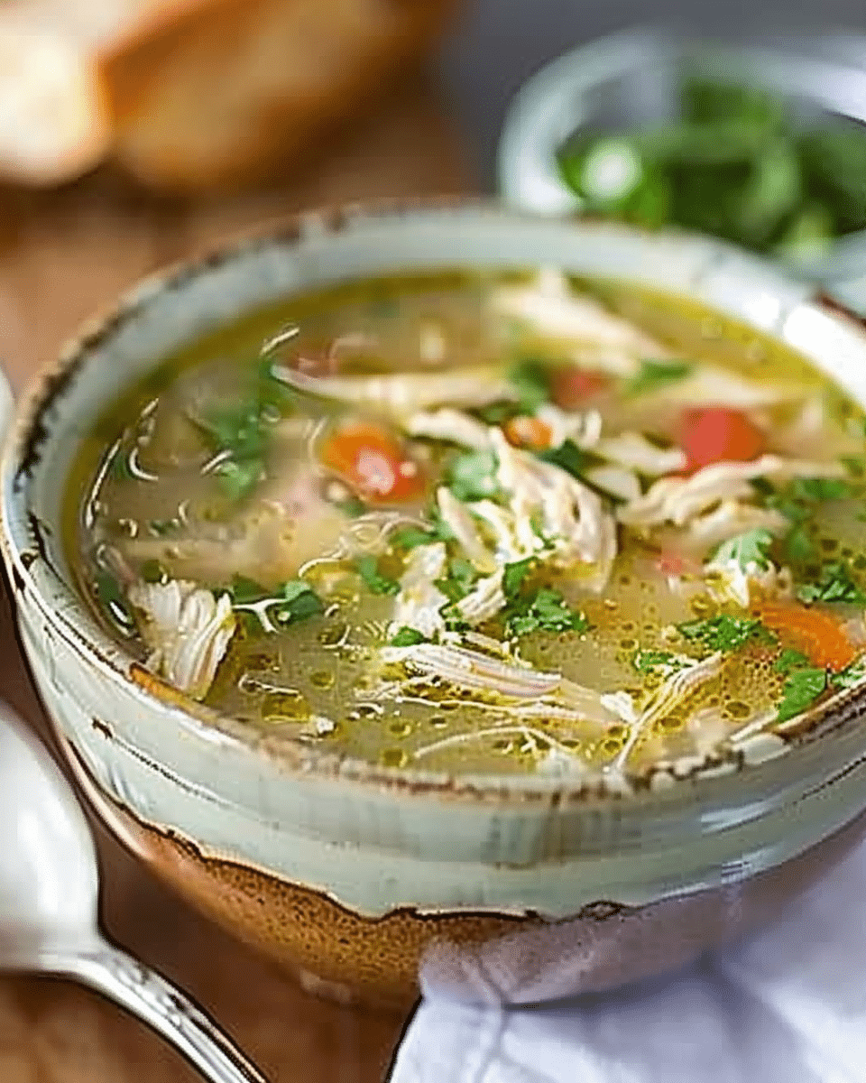 Crockpot Salsa Verde Chicken Soup