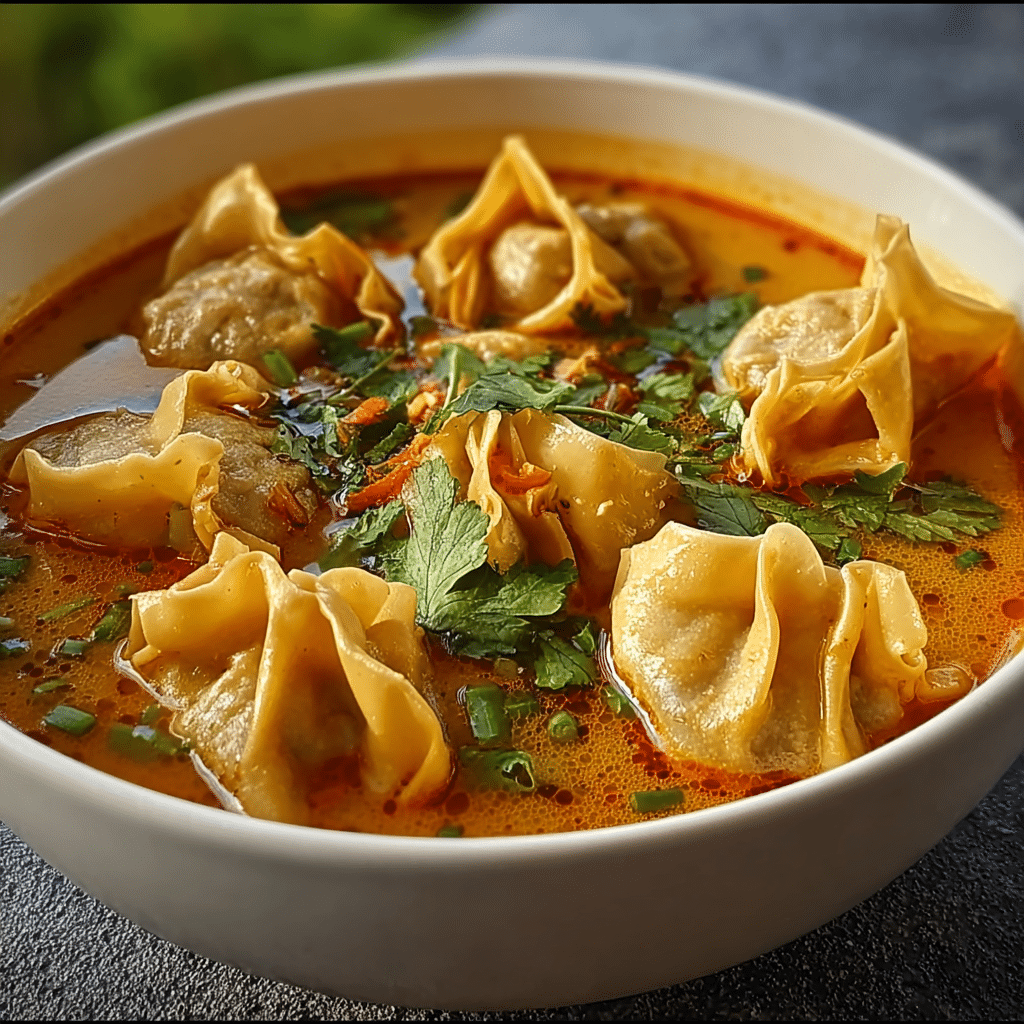 Spicy Red Curry Wonton Soup