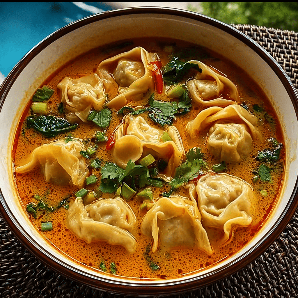 Spicy Red Curry Wonton Soup