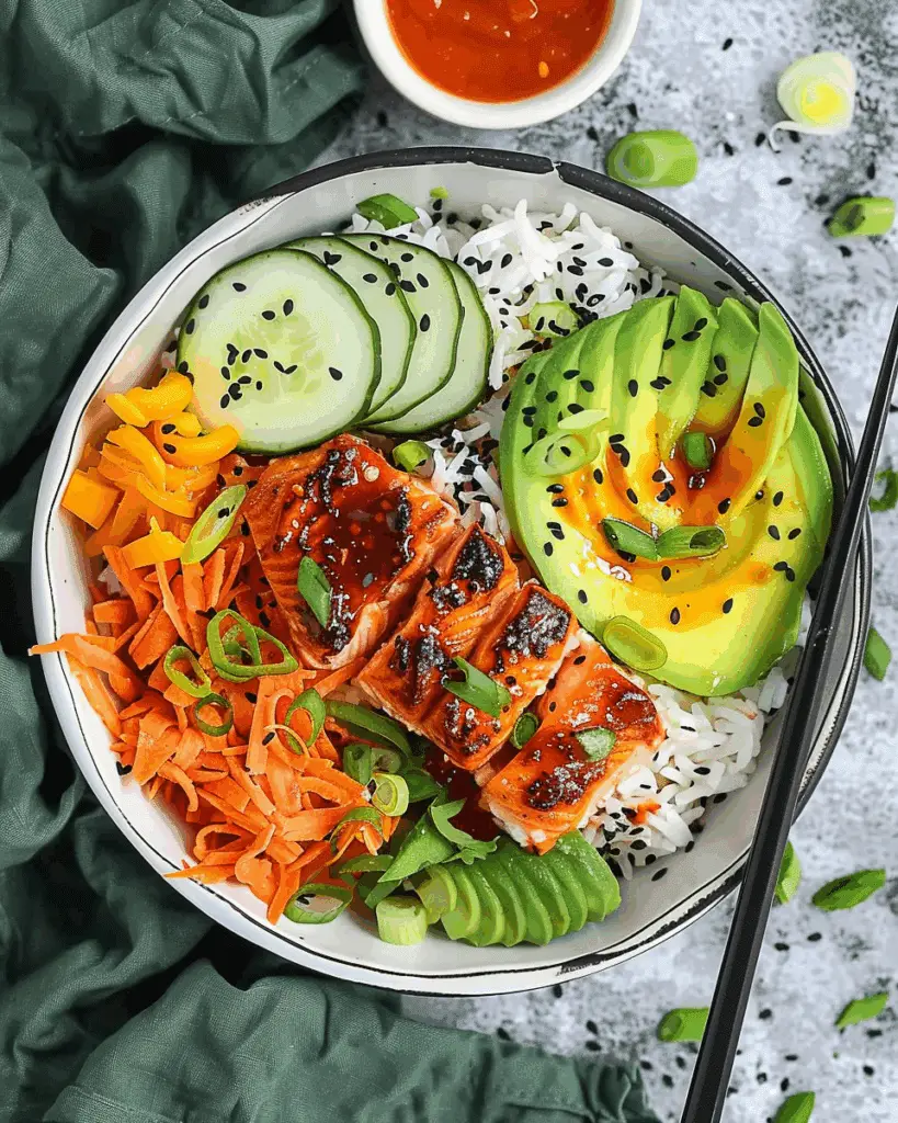 Spicy Sriracha Salmon Bowls