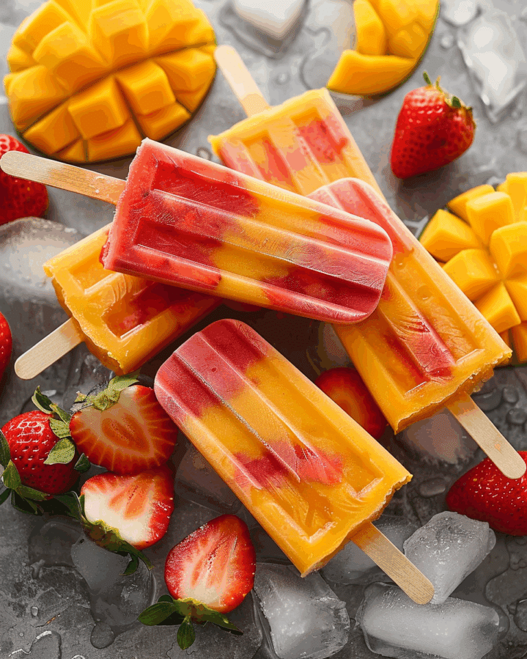 Strawberry Mango Popsicles