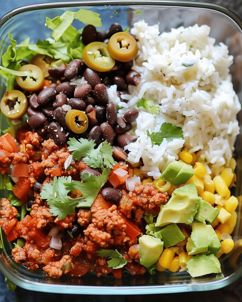 Taco Lunch Bowls with Turkey Taco Meat Recipe