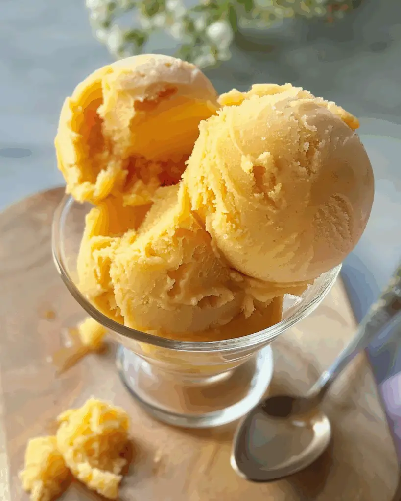 Three Ingredient Peach Sorbet