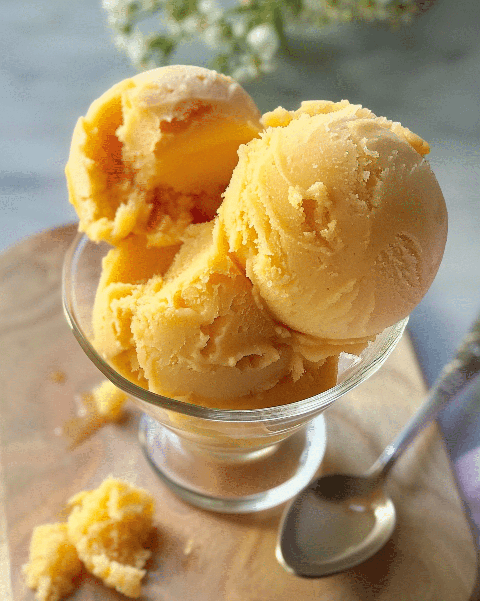 Three Ingredient Peach Sorbet