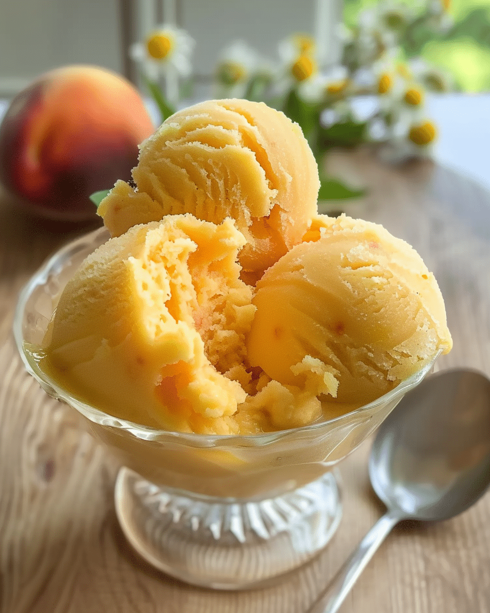 Three Ingredient Peach Sorbet
