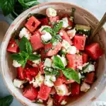 Easy Watermelon Feta Basil Salad Recipe