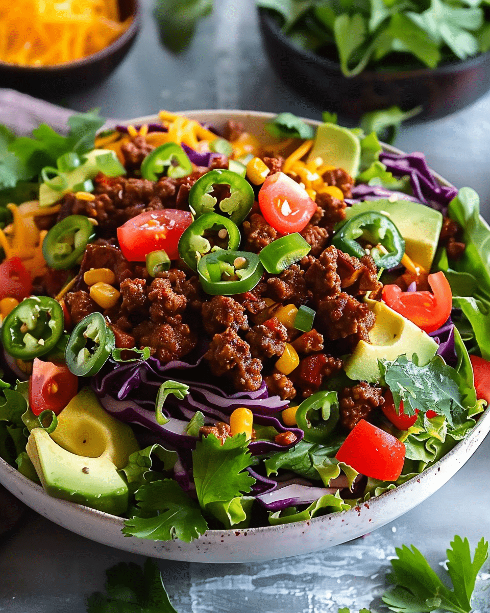 Keto Taco Salad Recipe With Ground Beef (Low Carb)