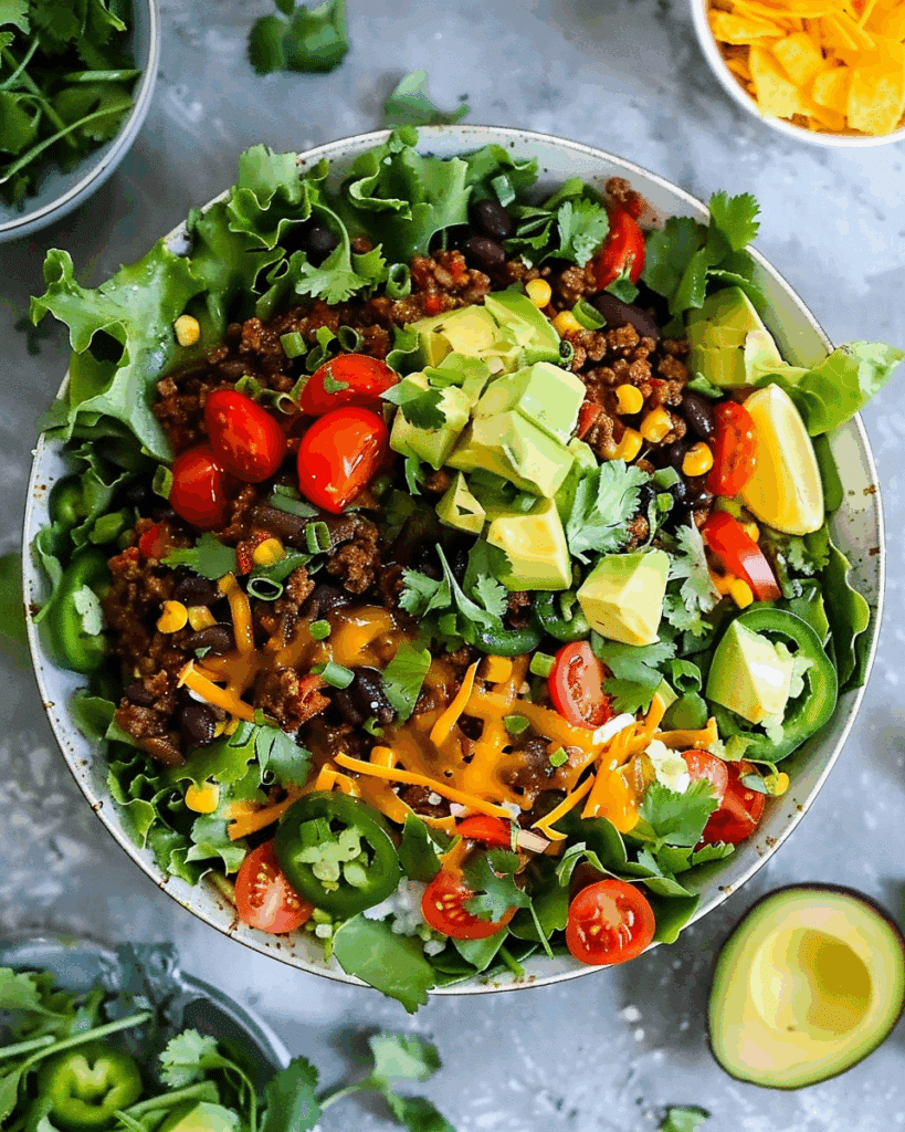 Keto Taco Salad Recipe With Ground Beef (Low Carb)