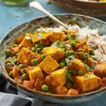 Caribbean Tofu And Sweet Potato Curry With Rice And Peas