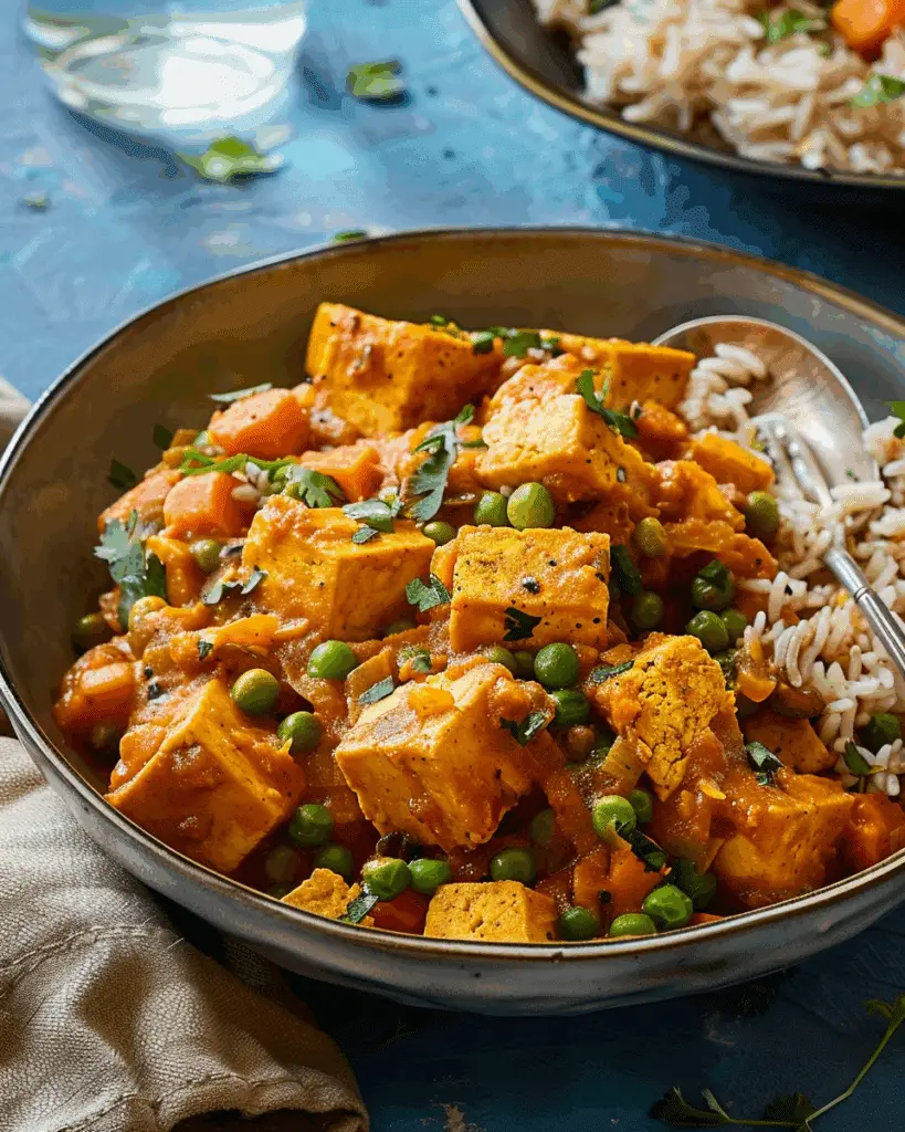 Caribbean Tofu And Sweet Potato Curry With Rice And Peas