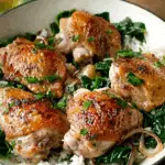 Chicken Thighs with Shallots & Spinach Recipe