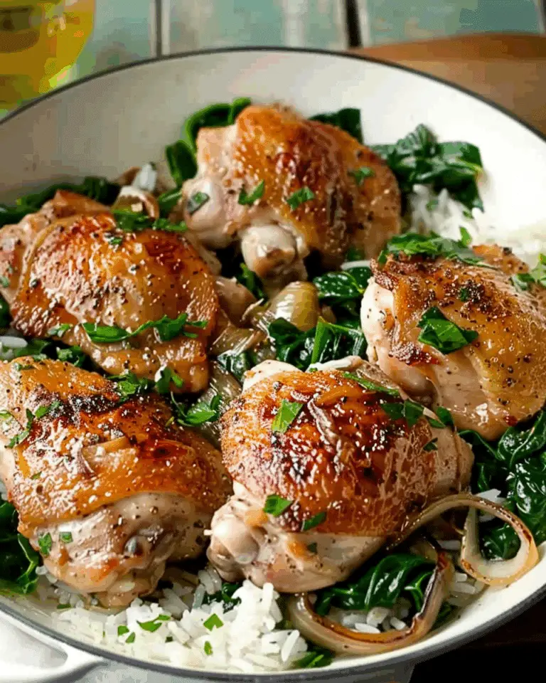 Chicken Thighs with Shallots & Spinach Recipe
