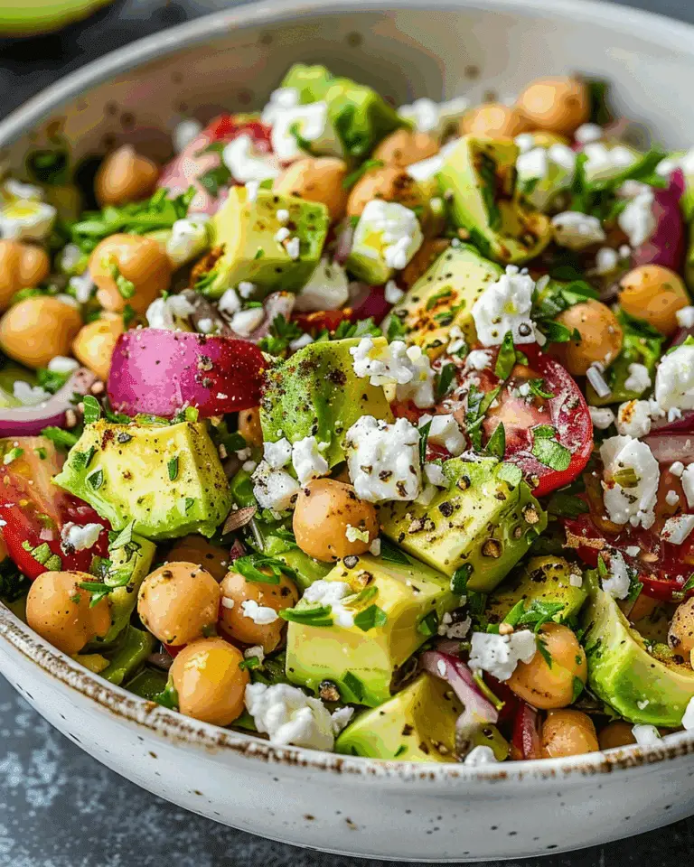 Chickpea Feta Avocado Salad