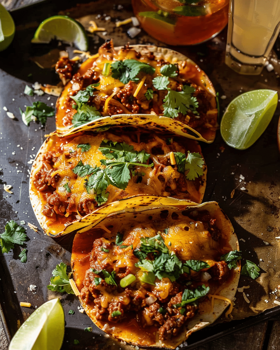Baked Chipotle Beef and Melted Cheese Tacos Recipe
