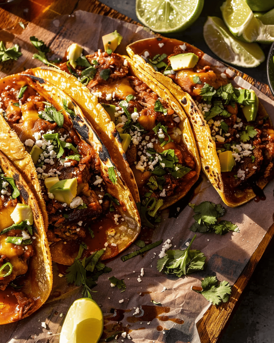 Baked Chipotle Beef and Melted Cheese Tacos Recipe